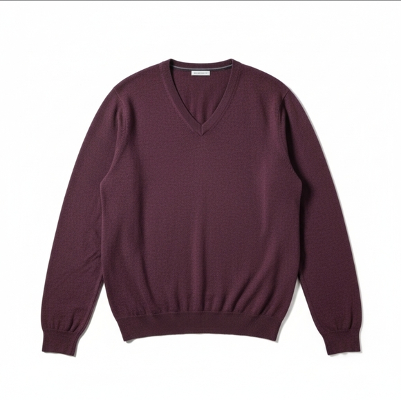 Joseph Abboud Other - Joseph Abboud 100% Extra Fine Merino Wool Plum Purple V Neck Sweater XXL